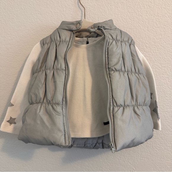Hudson Baby Gray Vest And A Long Sleeve White T-shirt Set. Size 24 M. - Picture 4 of 16